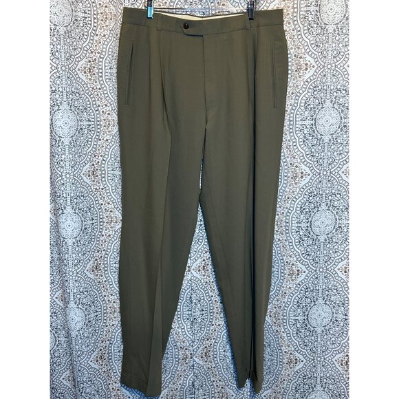 Hugo Boss Mens Olive Green Dress Pants Size 38R - Picture 2 of 11